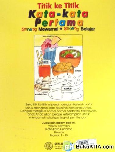 Cover Belakang Buku TITIK KE TITIK: KATA-KATA PERTAMA INGGRIS-INDONESIA