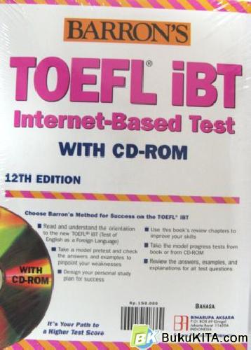 Cover Belakang Buku TOEFL IBT INTERNET BASED TEST WITH CD-ROM EDISI 12 (Koran)