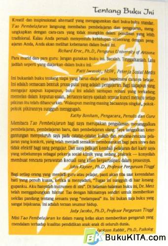 Cover Belakang Buku TAO PEMBELAJARAN (THE TAO OF LEARNING)
