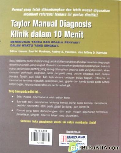 Cover Belakang Buku TAYLOR MANUAL DIAGNOSIS KLINIK DALAM 10 M(Hard Cover)