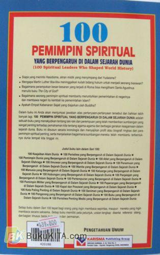 Cover Belakang Buku 100 Pemimpin Spiritual yang Berpengaruh Di Dalam Sejarah Dunia