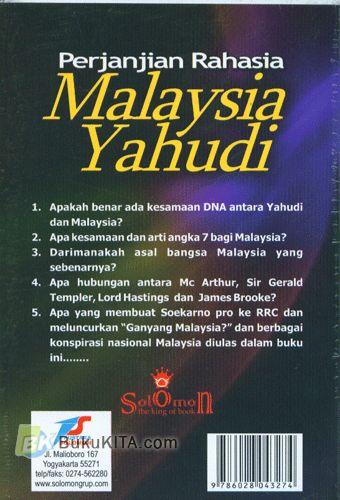 Cover Belakang Buku Perjanjian Rahasia Malaysia Yahudi