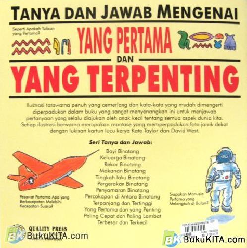 Cover Belakang Buku SERI TANYA JAWAB : PERTAMA & YANG TERPENTING
