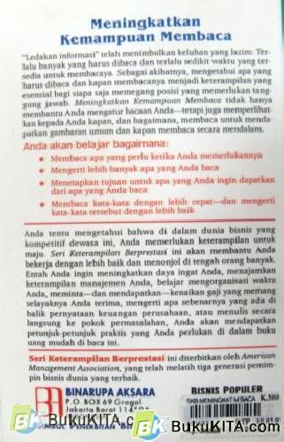 Cover Belakang Buku SKB: BAGAIMANA MENINGKATKAN KEMAMPUAN MEMBACA