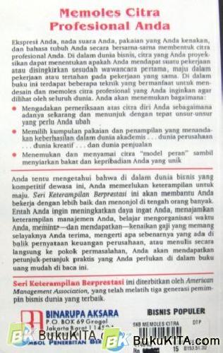 Cover Belakang Buku SKB: MEMOLES CITRA PROFESIONAL ANDA Edisi Revisi