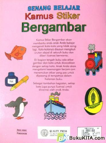 Cover Belakang Buku SENANG BELAJAR KAMUS STIKER BERGAMBAR 