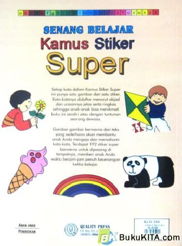 Cover Belakang Buku SENANG BELAJAR KAMUS STIKER SUPER 