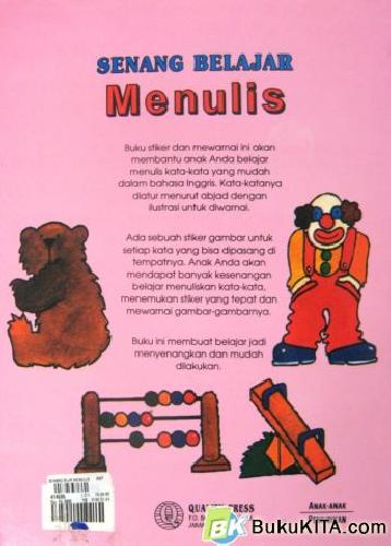 Cover Belakang Buku SENANG BELAJAR MENULIS BUKU STIKER