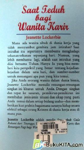 Cover Belakang Buku SAAT TEDUH BAGI WANITA KARIR