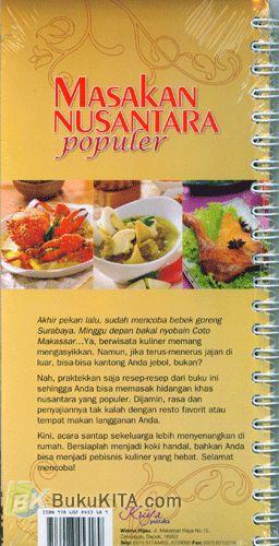 Cover Belakang Buku Masakan Nusantara Populer