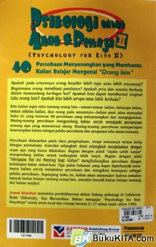 Cover Belakang Buku PSIKOLOGI UNTUK ANAK & REMAJA 2 (PSYCHOLOGY FOR KIDS 2)