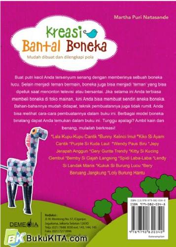 Cover Belakang Buku KREASI BANTAL BONEKA