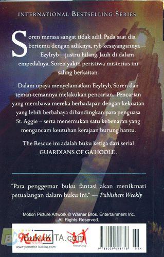 Cover Belakang Buku Guardians of Ga'Hoole #3 : The Rescue