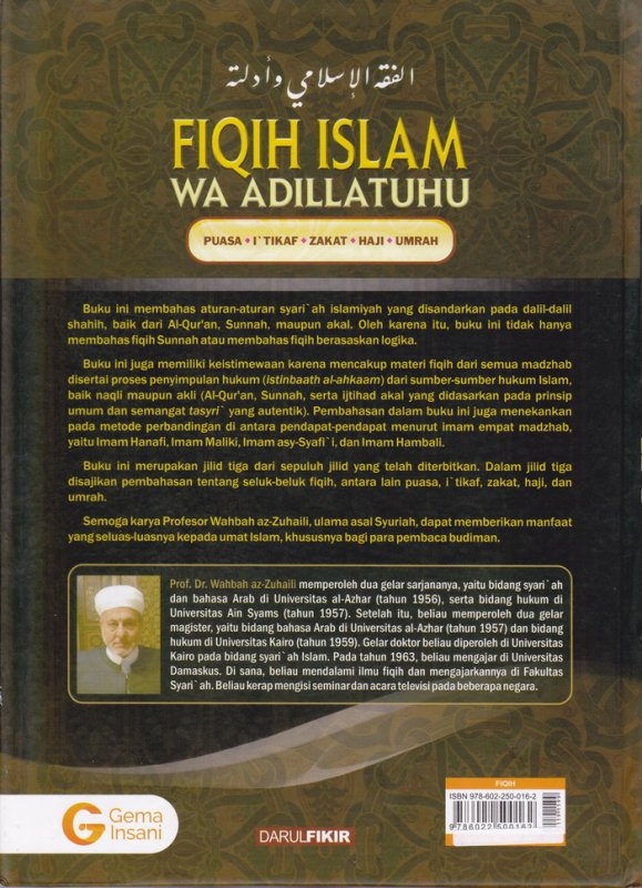 Cover FIQIH ISLAM (WA ADILLATUHU) #3 PUASA,ITIKAF,ZAKAT,HAJI,UMRAH(HARD COVER)