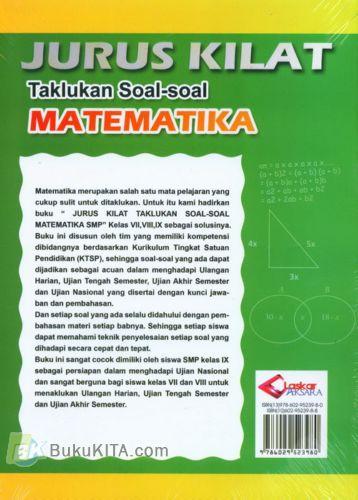Cover Belakang Buku Jurus Kilat Taklukan Soal-Soal Matematika SMP/MTs Kelas VII, VIII, IX
