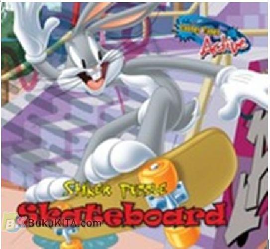 Cover Buku Stiker Puzzle Looney Tunes : Skateboard