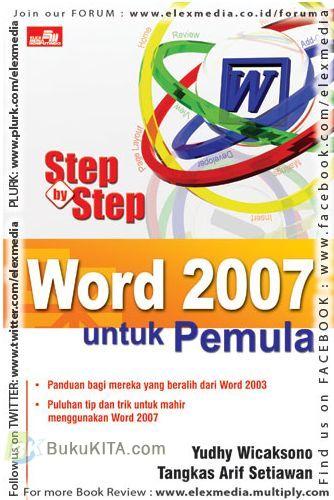 Cover Buku Step by Step Word 2007 untuk Pemula