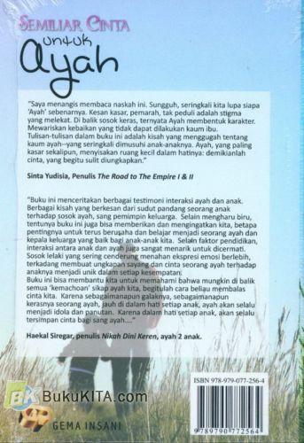 Cover Belakang Buku Semiliar cinta untuk Ayah - Sebuah kumpulan kisah tentang AYAH