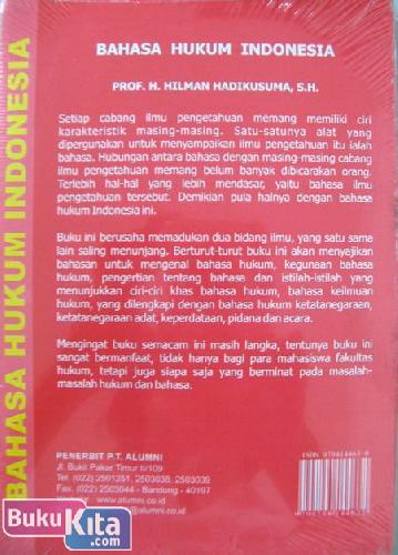 Cover Belakang Buku Bahasa Hukum Indonesia