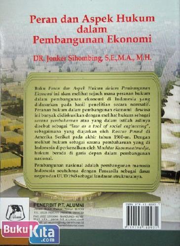 Cover Belakang Buku Peran dan Aspek Hukum dalam Pembangunan Ekonomi