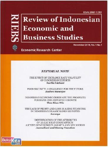 Cover Buku Jurnal RIEBS (Review of Indonesian Economic and Business Studies) November 2010 Vol.1 No.1