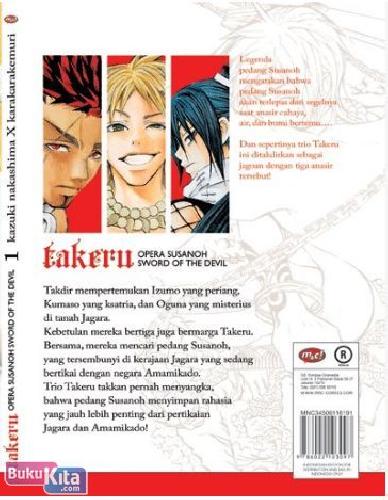 Cover Belakang Buku Takeru : Opera Susanoh Sword of the Devil 1