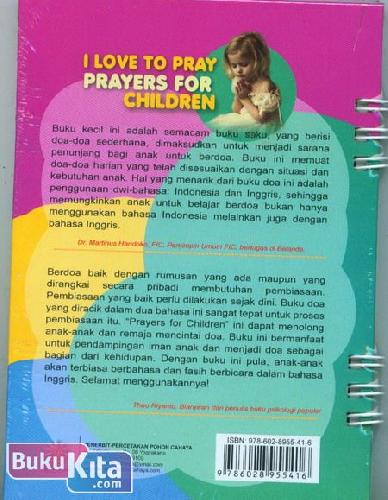 Cover Belakang Buku I Love To Pray Prayers For Children