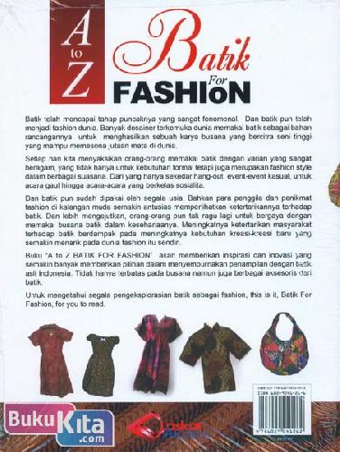 Cover Belakang Buku A to Z Batik For Fashion