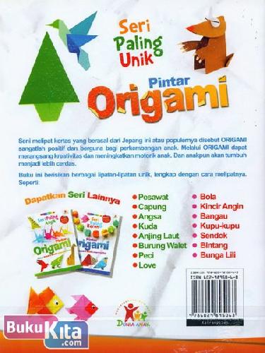 Cover Belakang Buku Pintar Origami : Seri Paling Unik
