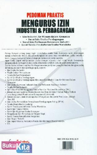 Cover Belakang Buku Pedoman Praktis Mengurus Izin Industri & Perdagangan