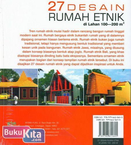 Cover Belakang Buku 27 Desain Rumah Etnik di Lahan 100-200 m2