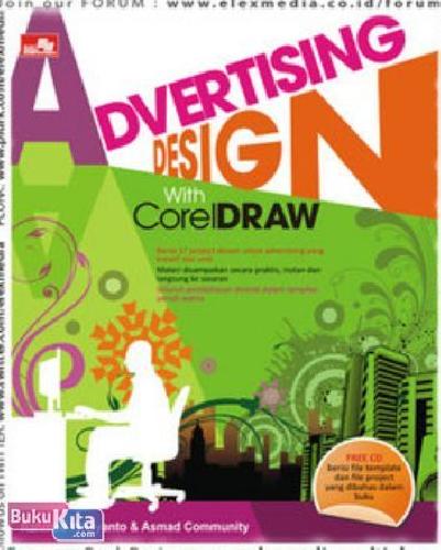 Cover Buku Advertising Design with CorelDRAW (full color)