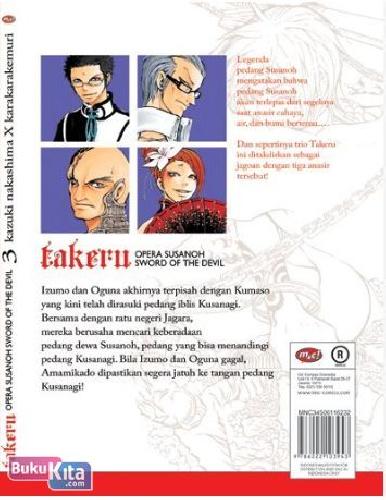 Cover Belakang Buku Takeru : Opera Susanoh Sword of the Devil 3