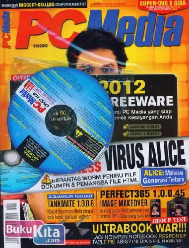Cover Buku Majalah PC Media Reguler Super DVD 8 GB #01 - 2012