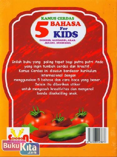 Cover Belakang Buku Kamus 5 Bahasa For Kids (Seri 1 Sayur)