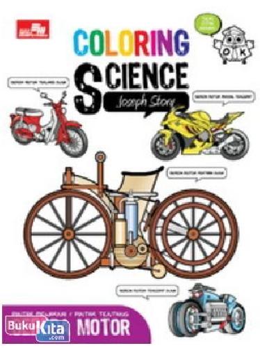 Cover Buku Coloring Science : Sepeda Motor+Stiker