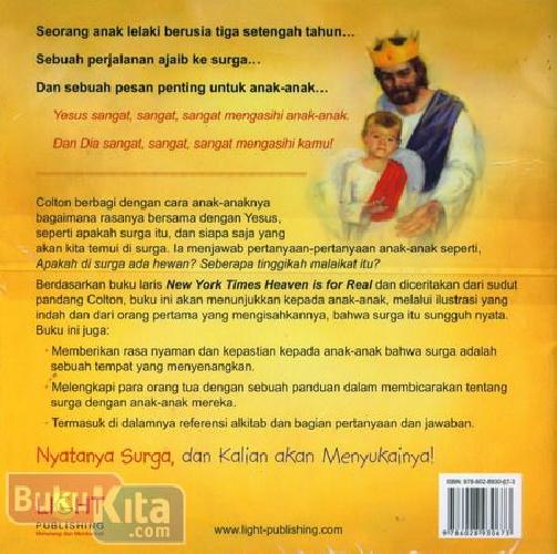 Cover Belakang Buku Heaven is For Real for Kids - Nyatanya Surga Versi Anak-anak (full color)