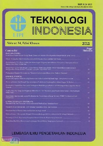 Cover Buku Teknologi dan Pembangunan Vol 34, Edisi Khusus, 2011