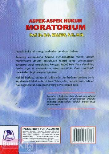 Cover Belakang Buku Aspek-aspek Hukum Moratorium