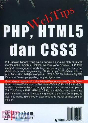 Cover Belakang Buku Web Tips PHP, HTML5 dan CSS3