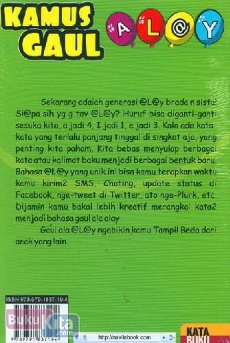 Cover Belakang Buku Kamus Gaul Alay