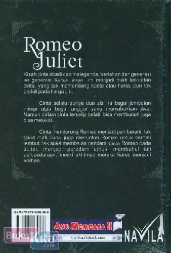 Cover Belakang Buku Romeo Juliet (Edisi Spesial)