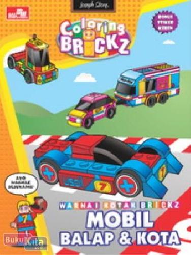 Cover Buku Coloring Brickz : Mobil Balap dan Kota
