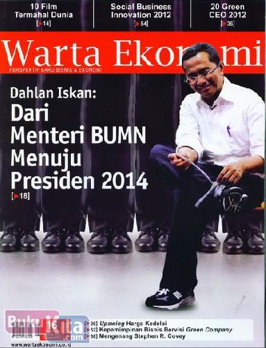 Cover Buku Majalah Warta Ekonomi #16| 09 - 22 Agustus 2012