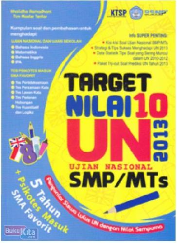 Cover Buku Target Nilai 10 UN SMP/MTs 2013 (Disc 50%)