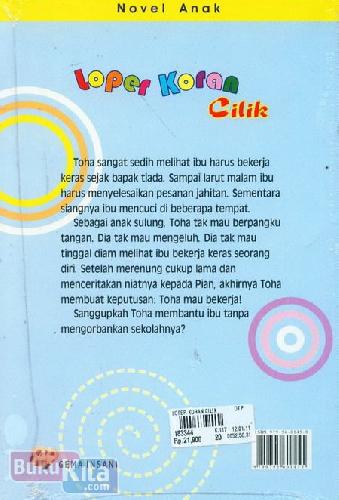 Cover Belakang Buku Novel anak : Loper Koran Cilik