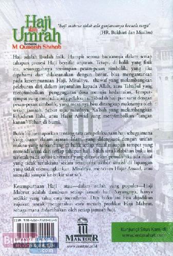 Cover Belakang Buku Haji dan Umrah bersama M. QURAISH Shihab