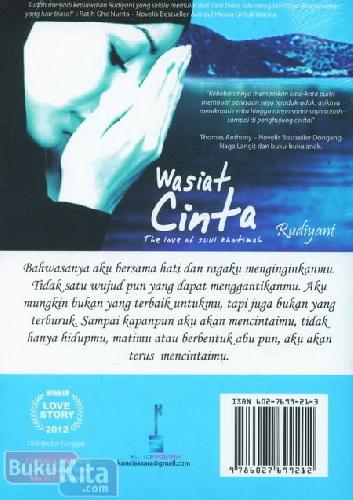 Cover Belakang Buku Wasiat Cinta : The Love of Suul Khotimah