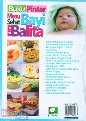 Cover Belakang Buku Buku Pintar Menu Sehat Bayi dan Balita Food Lovers