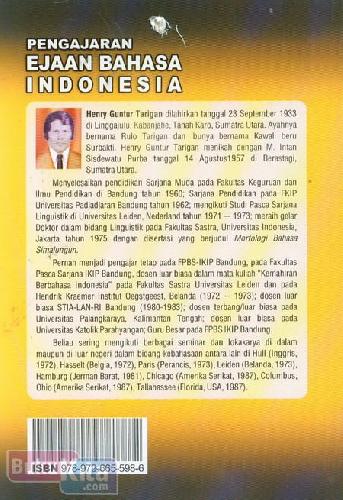 Cover Belakang Buku Pengajaran Ejaan Bahasa Indonesia